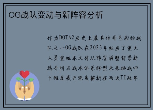 OG战队变动与新阵容分析